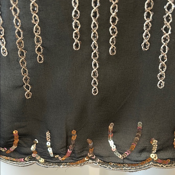 Embellished Sheer Black Sleeveless Top - Picture 5 of 6